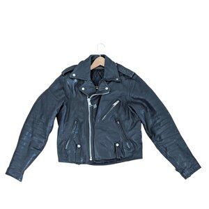 Harley-Davidson \ AMF Black Leather Motorcycle Jacket  - Size 40 Regular
